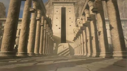 The Prophet's Garden with opened doors in Zafina's ending