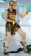 Xiaoyu con el traje DLC Metallic Gold.