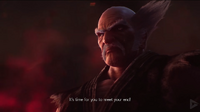 Heihachi sheds a tear on his left eye