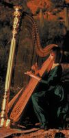 Anna playing the harp (Tekken 3 calendar)