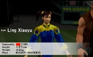 Xiaoyu al inicio del partido.