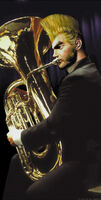 Paul playing the Tuba (Tekken 3 Calendar)