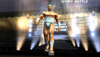 Heihachi marches out in his fundoshi in the final match Tekken 4 Story Mode