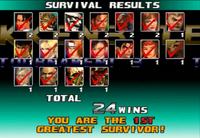 Tekken 3 Survival Results