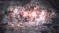 Cave painting of Azazel surrounded by devils, found by Niklas Kliesen.