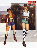 Artwork of Michelle's outfits in Tekken 2.