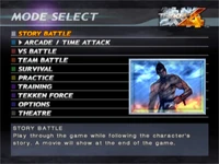 Tekken 4 Game Mode Select