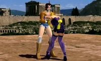 Michelle using the Arm Lock Suplex on Nina in Tekken 2.