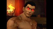 Kazuya tomado por Devil en su final de Tekken 4.