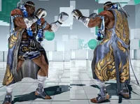 Ajuste preestablecido 5 de Fahkumram, Traje de plata metalizado.