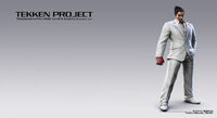 Kazuya in a white suit.