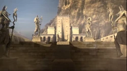 Azazel's Temple exterior, as seen in 's ending.
