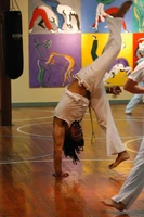 Actor Lateef Crowder instructing Capoeira.
