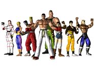 Nina with Yoshimitsu, Paul, Kazuya, Jack, Michelle, Marshall and King.