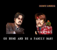 Harada and Ono in a Street Fighter II screen.