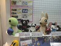 Alex, Kuma, Panda and Roger plush toys from Tokyo Game Show 1999.
