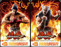 Bandai Namco passport card with Kazuya and Heihachi (and Devil Kazumi in the background).