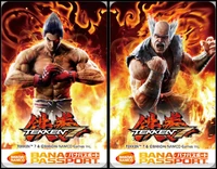 Cartão de passaporte da Bandai Namco com Kazuya e Heihachi (e Devil Kazumi ao fundo).