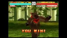 Win pose de Kuma dans Tekken 3