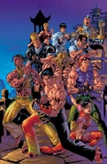 Jin Kazama, Eddy Gordo, Ling Xiaoyu, King, Hwoarang,Paul Phoenix, Lei Wulong, Nina Williams, Forest Law i Gun Jack