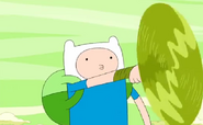 Finn con la espada de pasto