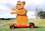 A rare photo of the Bear from Teletubbyland.