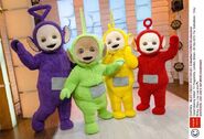 Tinky Winky, Dipsy, Laa-Laa and Po on Good Morning Britain.