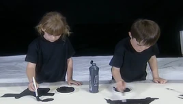 The children painting black