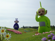 Tinky Winky and Dipsy hear the Christmas tree