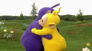 Tinky Winky Is Giving Laa-Laa A Big Hug