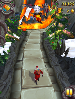 Temple Run 2 Holiday Havoc  Experience a Holiday like no other in our  biggest update of the year! Holiday Havoc is upon us and Santa and Mrs.  Claus need your help!