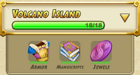 The artifacts in Volcano Island.