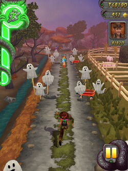 Temple Run 2 Haunted Harvest, pet, monkey, hat