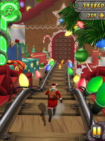 Entering the gingerbread house.