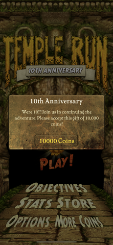 Temple Run - Temple Run is 10 years old today!🎂 Join Us in celebrating 10  years of Non-Stop Adventure 🏃🏃‍♀️ What are your fondest memories with Temple  Run? Comment below 👇