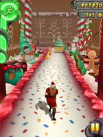 Inside the gingerbread house.