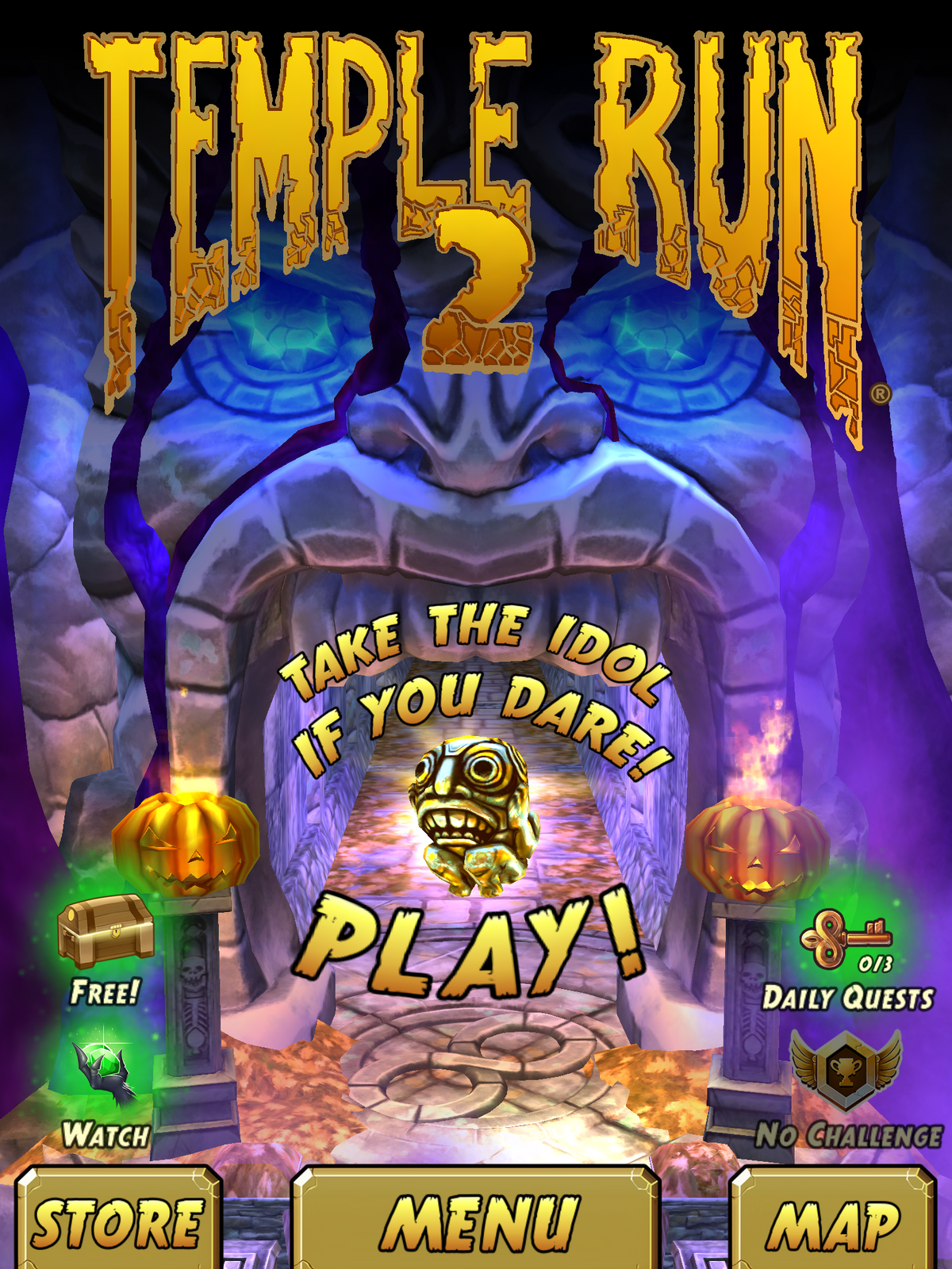 Temple Run 2 - Spooky Ridge  Trick or treat. This new update is spooky  good! #TempleRun2 is bringing the season's Halloween fun to you with Spooky  Ridge! What spooks you the