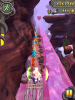 A narrow area that requires tilting and jumping.