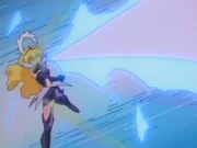 Pixy Misa using her “Pixy sexy Fire” spell.