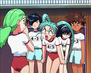 Misao is often target of bullying. Sasami's usually protects her.