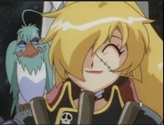 Pixy Misa uses her vast magical powers to cosplay as Captain Harlock while piloting A nasa space shuttle with a rudder.