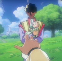 Representation of Mikamo taking Mikumo away from Washu