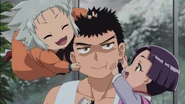 Uncle Kenshi being played with by his nieces
