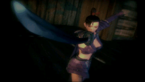 Kagami practicing her sword play.