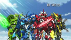 The Tenkai Knights in Titan Mode