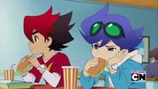 Guren and Ceylan eating lunch