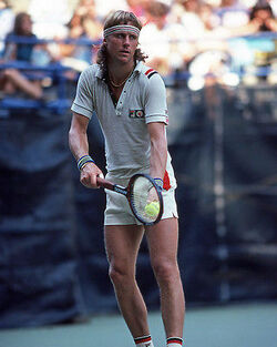 Björn Borg Swedish tennis player at Båstad tennis court Stock Photo - Alamy