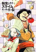 Colored art of Mjöllmile and Rimuru as chefs.