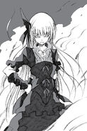 Luminous emerges from her bedroom to the scene of Hinata's battle with Roy and Louis.