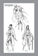 Rough sketches of Litus, Arnaud, and Leonard.